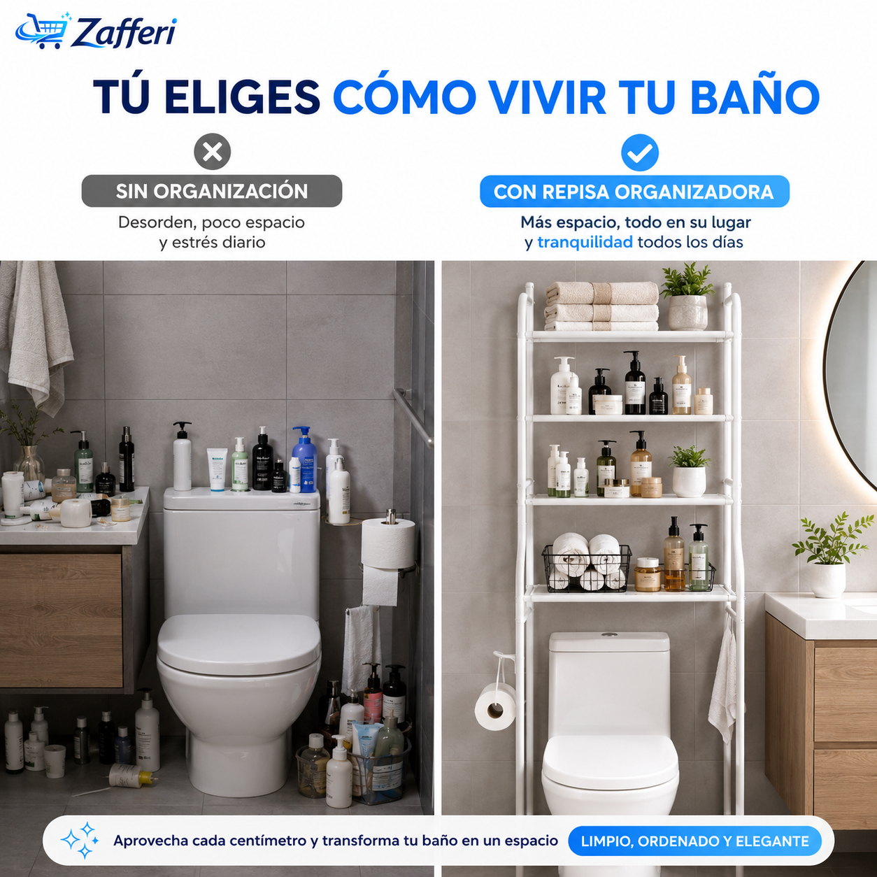 Repisa Organizadora Para Baño | ¡Más Orden en Minutos!