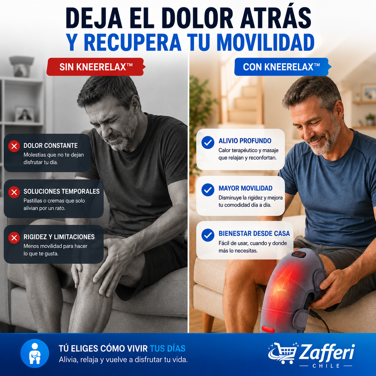 KneeRelax™ Rodillera Térmica con Masaje