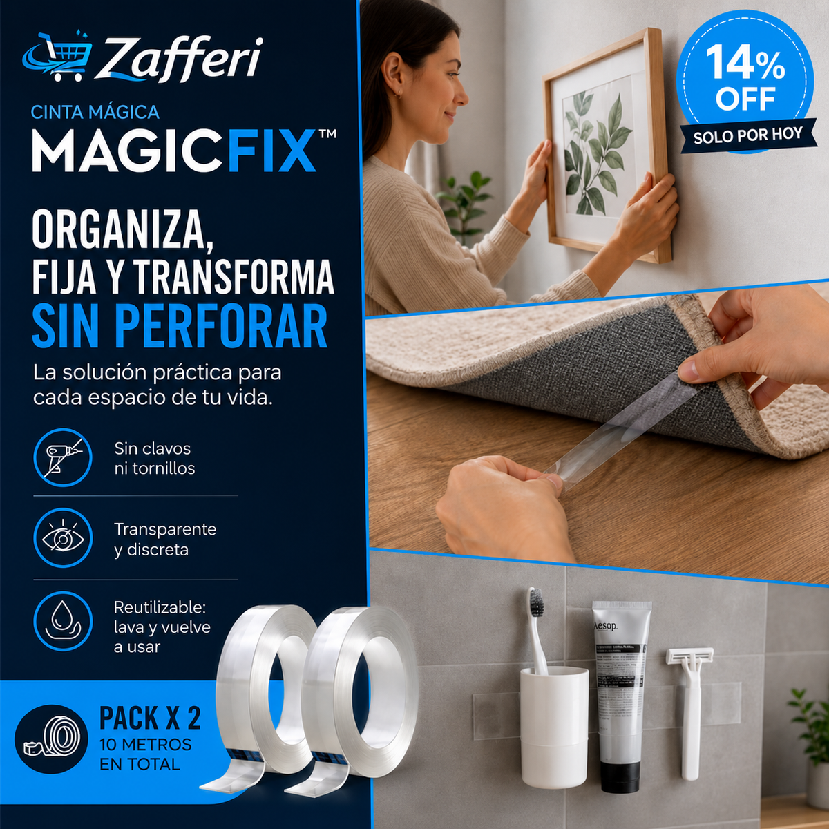 ✨ MagicFix™ - ¡La magia de fijar sin perforar!