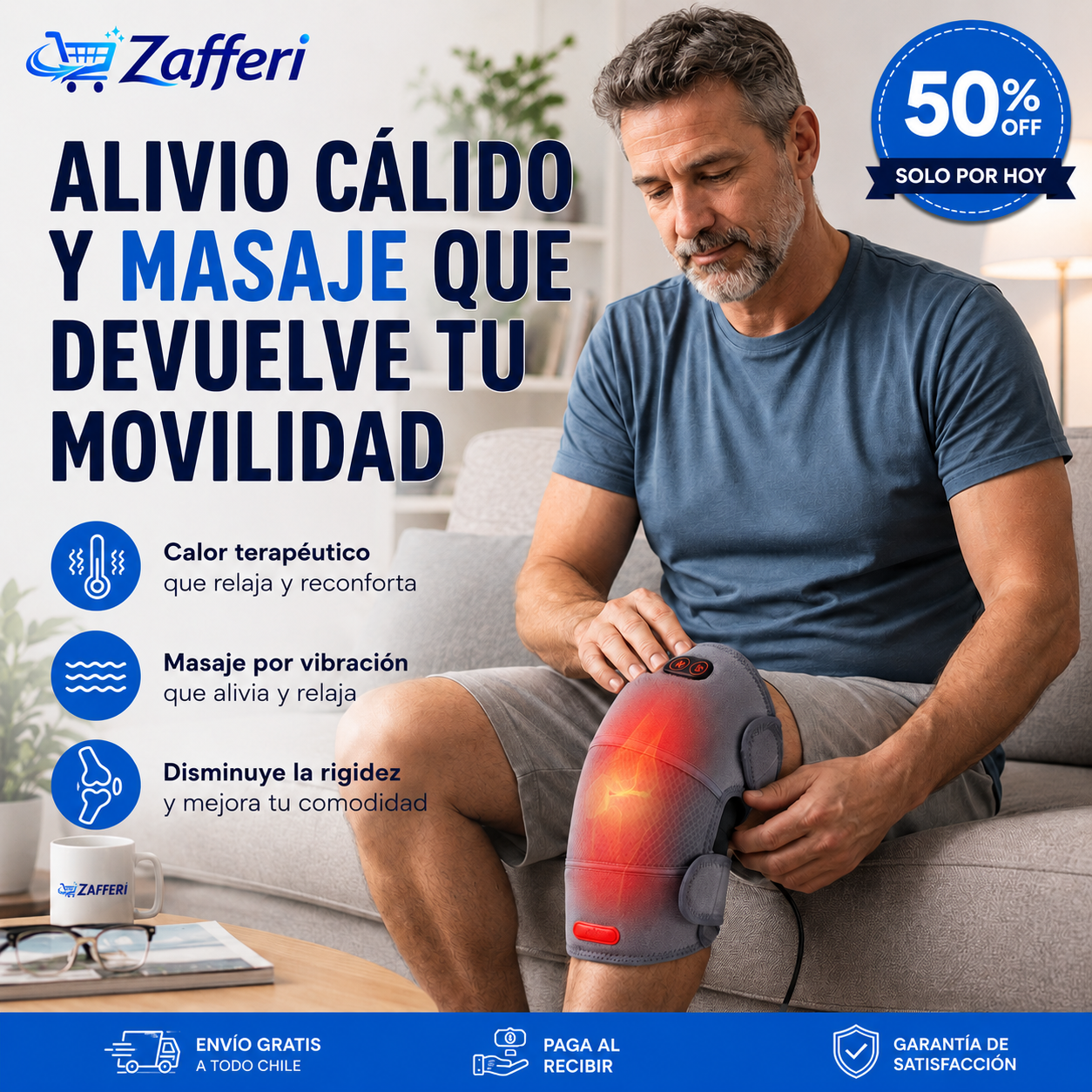 KneeRelax™ Rodillera Térmica con Masaje