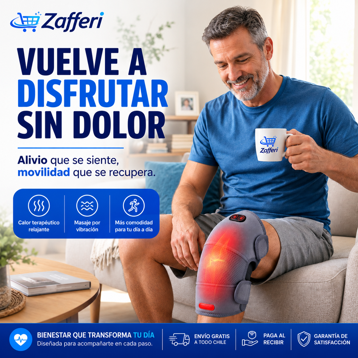 KneeRelax™ Rodillera Térmica con Masaje